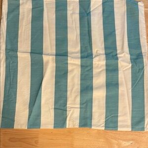 24 inch Teal and White striped Pillow Cover with Zipper Enclosure